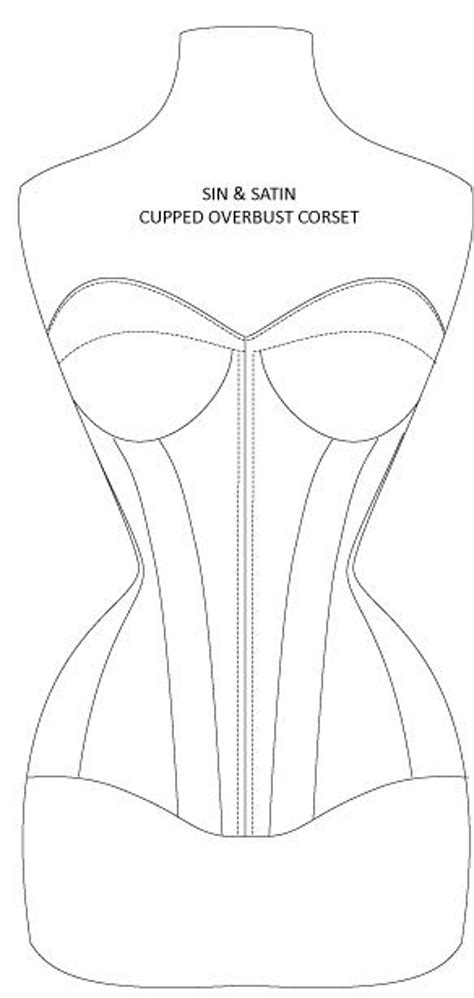 Printable Cupped Corset Pattern
